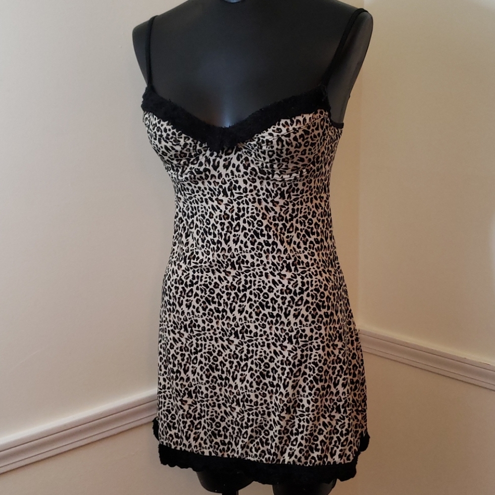 Small Cheetah Print Teddy with Black Faux Fur